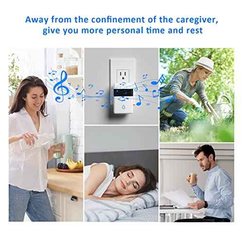 Caregiver Pager, Wireless Call Button for Seniors/Elderly at Home, 2 SOS Button + 2 Receiver Medical Life Alert System, Emergency Panic Call Bell, Help Alarm for Nurse Calling & Patient Assistance