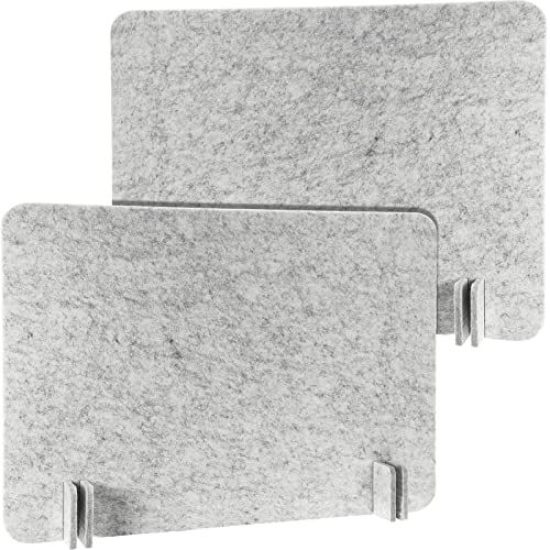Fabbay 2-Piece Acoustic Desk Divider Desk Partition - 16x24"Freestanding Privacy Panel, Lightweight Soundproof Partition with Support Feet for Office or Classroom Use(Silver Gray)