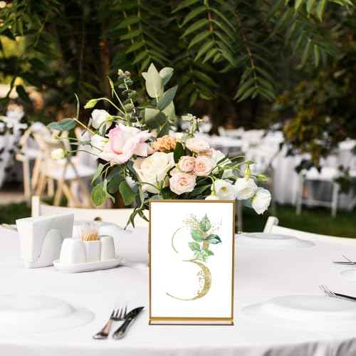 30 Pcs Gold Acrylic Sign Holder 5 x 7 Inch, Gold Picture Frames Double Sided Clear Wedding Table Number Holders for Wedding Restaurant Office Home Store Numbers Signs ? (5 x 7 inch)