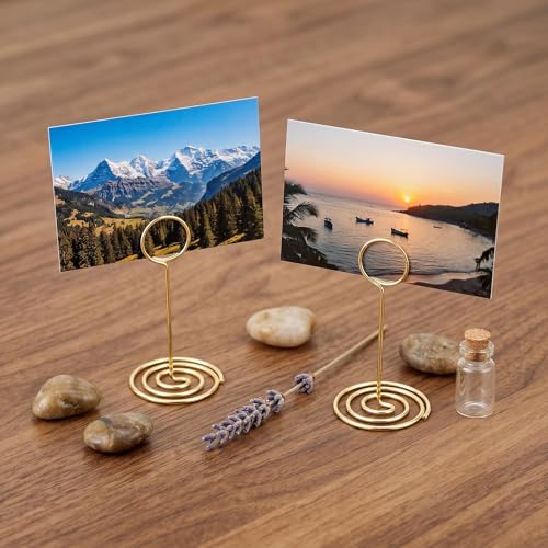 Gold Table Number Holders 24 Pcs, 3.35 Inch Wedding & Party Card Stands