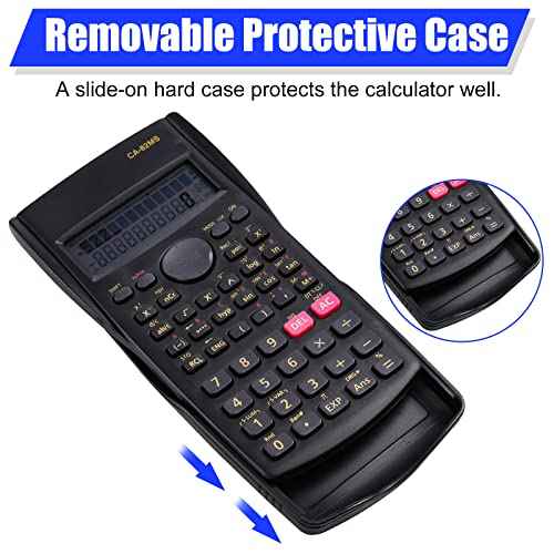Saillong 12 Pieces 2-Line Engineering Scientific Calculator, Black Function Fractions Math Calculator for Business Office College High School Student Teacher