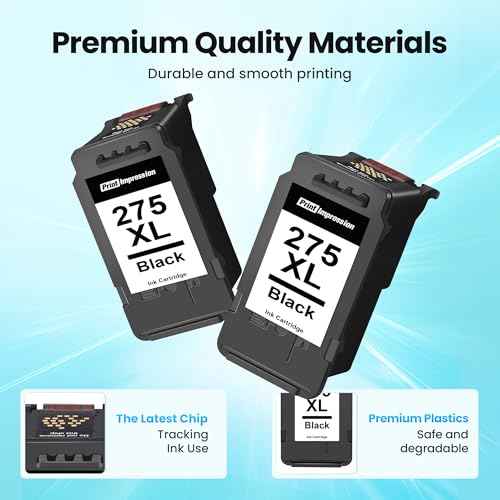 PG-275XL Black Ink Cartridge Compatible for Canon PG-275 Black Ink Cartridge High Yield 275XL PG-275XL 275 XL for Canon PIXMA TS3500 TS3522 TS3520 TS3720 TS3722 TR4700 TR4720 TR4722 TR4723(2 Black)