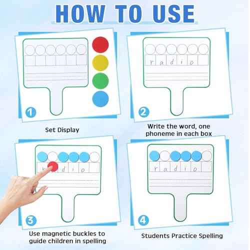 Seajan 12 Pcs Back to School Magnetic Dry Erase Board Magnetic Answer Board Science of Reading Manipulatives Preschool Classroom Phonemic Awareness Classroom Materials for Class School