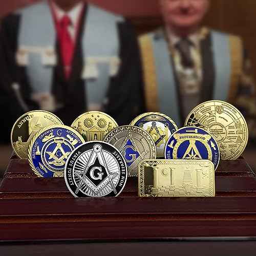 9pcs Masonic Challenge Coin Set United States Freemason Coins1