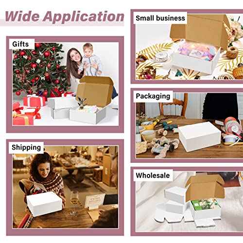 30 Pack 9x6x4 inches White Shipping Boxes, Corrugated Mailer Boxes, Packaging Boxes for Products, Recyclable Cardboard Box, Flat Literature Mailers for Gifts, Clothings by Mailing