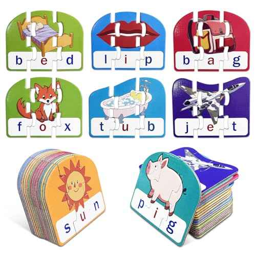 CVC Puzzle Cards for Kids ? Phonics & Spelling Games for Toddlers, 3-Letter Word Puzzles for Preschool & Kindergarten, Perfect for Speech Therapy & Early Learning Classroom Essentials