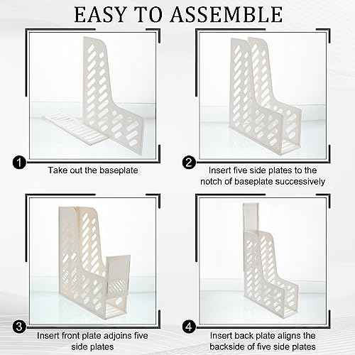 Glenmal 12 Pack Magazine Organizers Binder Organizer for Desk Plastic Vertical File Holder Magazine Racks Desk Accessories for Office, Home, or School (White)