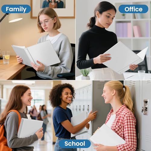 SUNEE 1 Inch White 3 Ring Binders Bulk Pack of 12 - Clear View Office & School Organizers