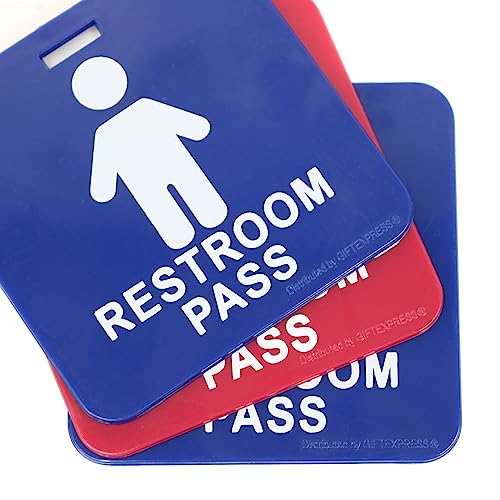 GIFTEXPRESS 6pc Hall Pass Lanyards and School Passes Boys and Girl Bathroom Passes