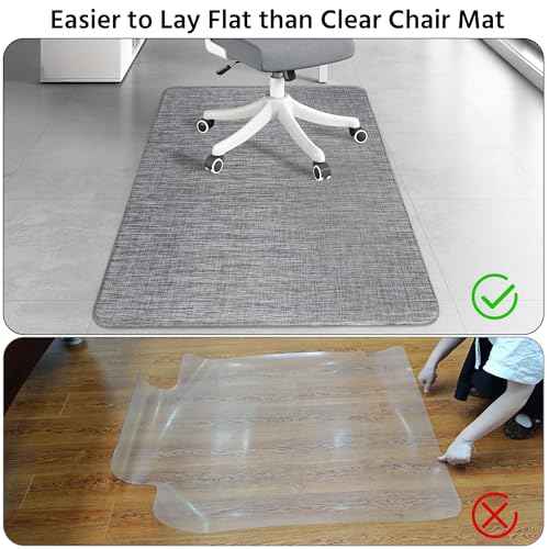 Office Chair Mat for Hardwood & Tile Floor, 36"x48" Desk Computer Chair Mat, Anti Slip, Non-Curve, Floor Protector Under Desk Low-Pile Office Rug for Rolling Chair
