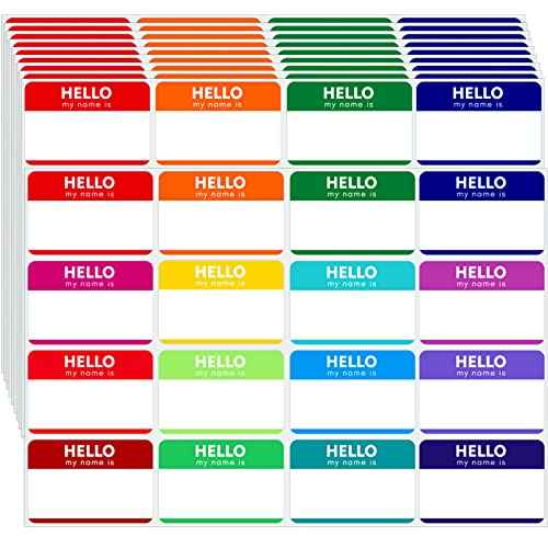 Zacool Name Tag Stickers (3"x 2") Peel and Stick Name Tag Labels Hello My Name is Nametags Stickers Colorful Name Badge Labels for Themed Party Family Home School Office Conferences 160 Pcs