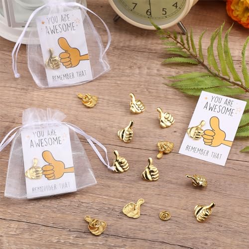 Tondiamo 100 Sets Employee Appreciation Gift Bulk Inspirational Thumbs up Pin Rad Tech Week Funny Office Gift for Coworker Nurse Practitioner Kindness Week IEW Christmas (Thumb up)