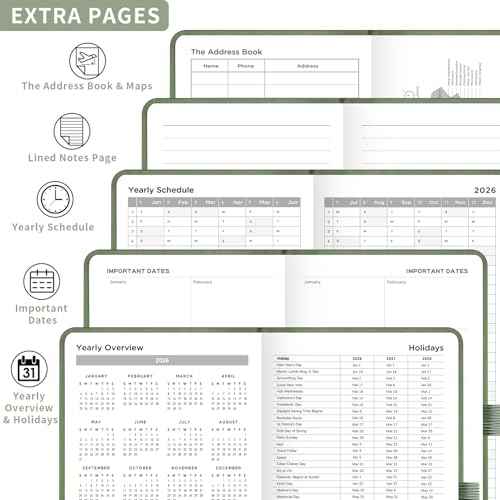 AHGXG Pocket Calendar 2026-2027 for Purse, Monthly Small Planner 2026-2027, Mini Size 3.9" x 6.7", 2 Year Monthly Planner (Jan 2026 - Dec 2027), Leather Hardcover, Sage Green