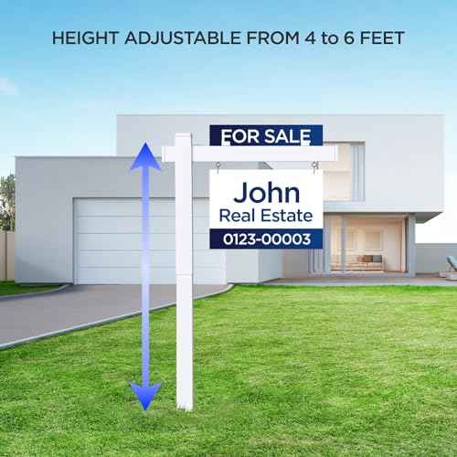 Real Estate Sign Posts Real Estate Signs Holder Realtor Sign Colonial Post 6ft Tall Made of Vinyl PVC Holds for Sale Yard Signs Up To 24 Inch