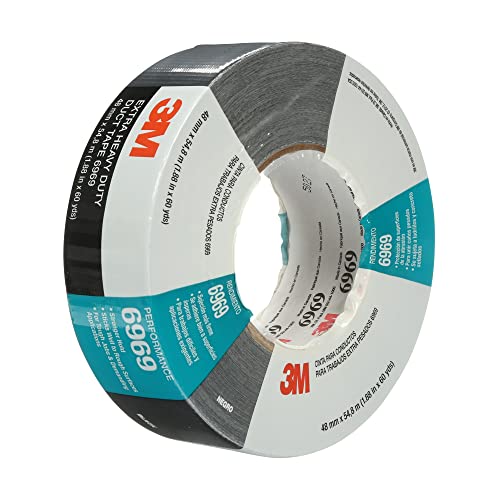 3M Extra Heavy Duty Duct Tape 6969 Black, 48 mm x 54.8 m 10.7 mil, 1 Roll