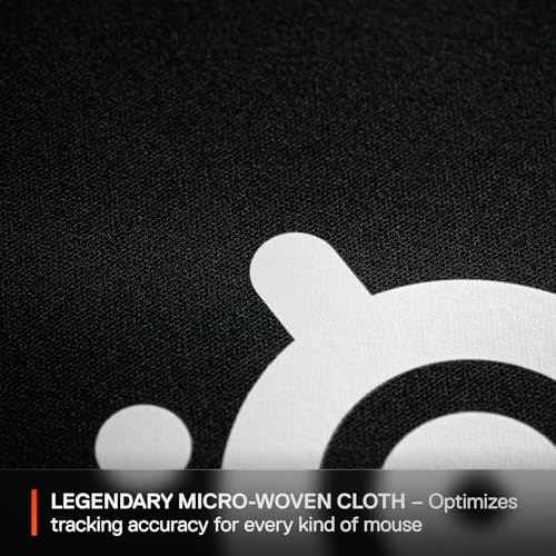 SteelSeries QcK Medium Gaming Mousepad ? Black ? Non-Slip Silicone Rubber Base ? Peak Tracking and Stability ? Optimized for Gaming Sensors ? 320 mm x 270 mm ? FPS, MOBAs, RTS, MMO