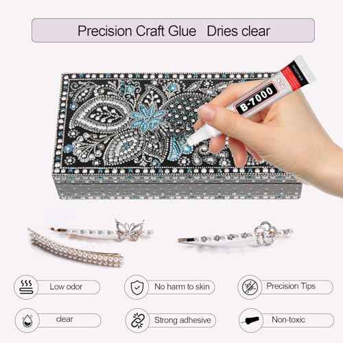 8 PCS 15ml B7000 Glue Clear with Precision Tip, Rhinestone Glue for Nail, B-7000 Glues for Craft Glues, Jewelry Making, Nail Art, DIY, Makeup, Shoes