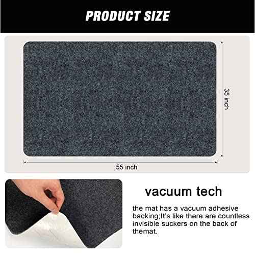HengLiSam Chair Mat, Chair Rolling Mat, Office Chair Mat for Hardwood Computer Desk Floor Mat Desk Chair Protector, 36 x 55 inches, Upgraded Version Professional Protector Mat (Dark Grey)
