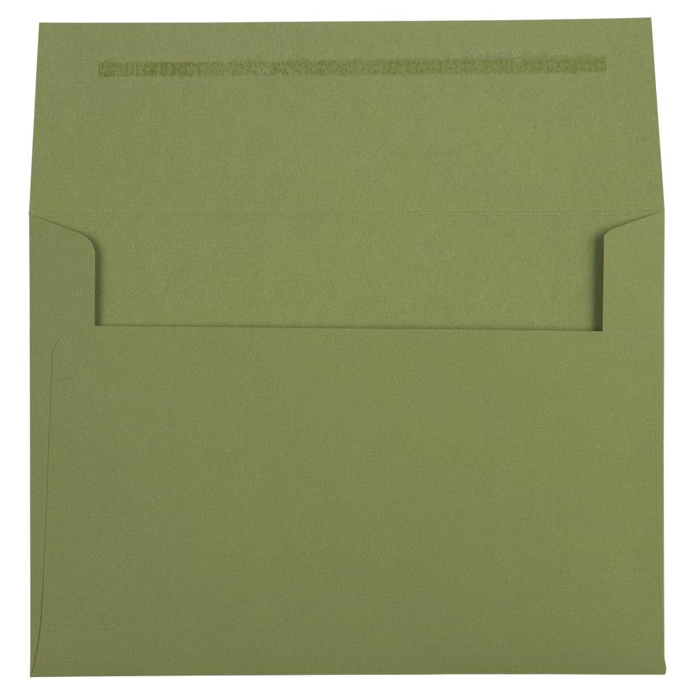 LUXPaper A7 Invitation Envelopes | Peel & Press | 5 1/4" x 7 1/4" | Olive Green | 70lb. Text | 50 Qty