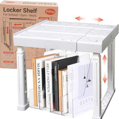 Piffny Locker Organizer Shelf， Adjustable Width and Height,