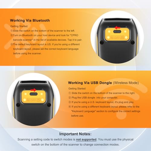 NETUM CS7501 QR Code Scanner Portable Bluetooth 1D/2D Barcode Scanner