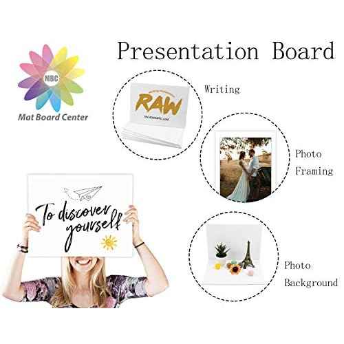 Mat Board Center, Pack of 50 Foam Core Backing Boards, Mounting Board (11x14 - Foam Board, White)
