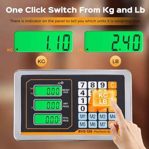 Bonvoisin Digital Platform Scale 660LBs Heavy Duty Floor Scale KG/LB Switchable Postal Shipping Scale for Weighing Packages, Luggage, Suitcases, Boxes