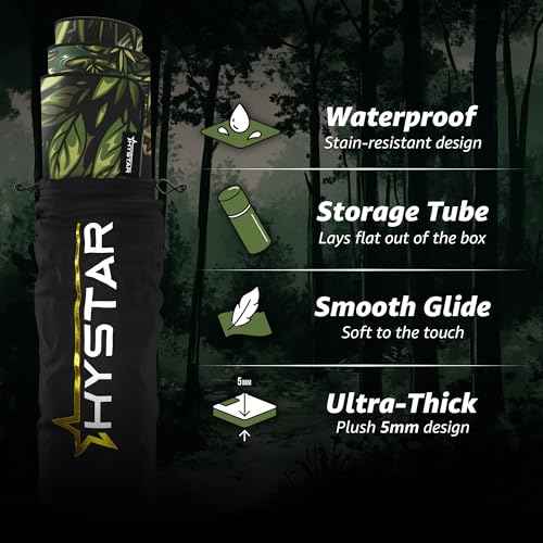 Hystar¢ç Extended Gaming Mouse Pad | 5mm Thick, Waterproof Surface, Smooth Polyester Fabric, and Natural Rubber Base | Midori (XXL 36" x 16")