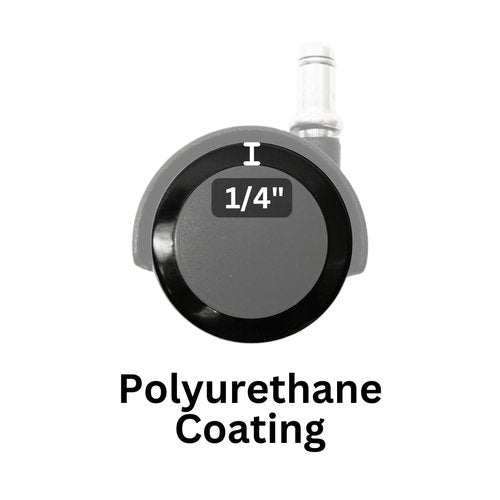 Chromcraft Polyurethane Soft Tread Replacement Casters - Softer Casters for Wood or Tile Floors (4)