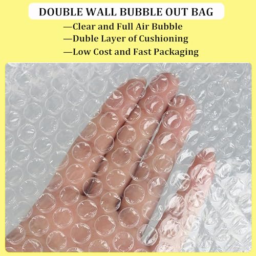 AYAYGD 20Pcs 18x22 Inch Large Clear Bubble Pouches Wrap Bag - Double Walled Protective Shipping Packaging