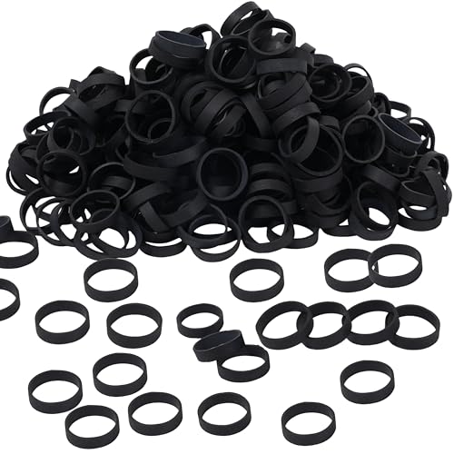 HAIDIBAO Rubber Bands 150pcs 1.5in Black Elastic Bands for Cords & Cables