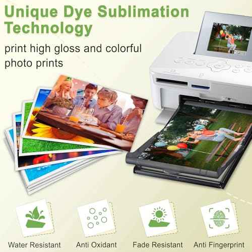 Compatible for Canon Selphy CP1500 CP1300 Ink and Paper Set RP-108IN RP108 2 Color Ink Cartridges and 108 Sheets 4x6 Photo Paper Glossy for Selphy CP1200 CP1000 CP910 CP820 Compact Photo Printers