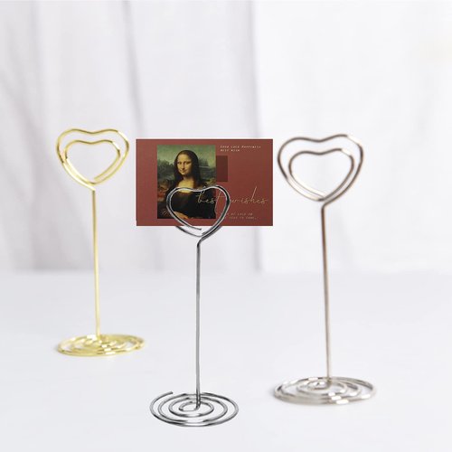 Wedding Table Numbers Holder – YQBOOM 20 Pack 3.35 inch Name Card Holder Place Card Holder Photo Holder Clips Note Photo Picture Memo Stand – Silver
