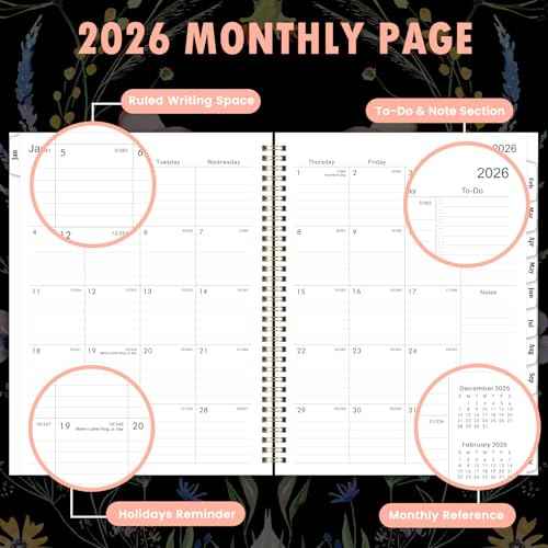 2026 Planner - Planner 2026, Jan. 2026 - Dec. 2026, 8.5'' x 11'', 2026 Planner Weekly and Monthly with Tabs, Pocket, Twin-wire Binding, 2026 planners