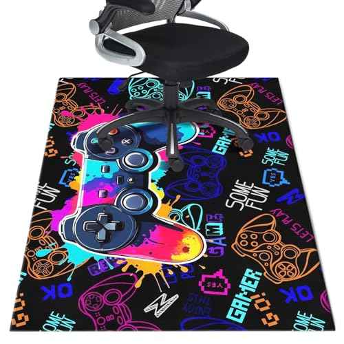 Gaming Chair Mat for Hardwood Floor 36"X 48" Office Rugs for Game Rolling Mats for Chair Gamer Computer Desk Chair Non-Slip Protector Mats for Hard Floor & Tile Floor Decor