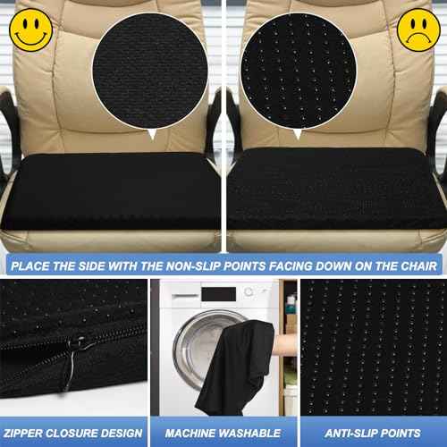 Gel Seat Cushion for Long Sitting - 18.5" x 17" x 1.4" (Large£¦Soft) Gel Cushion for People Over 100 lbs, Pressure Relief Cushions for Office Chair, Egg Cushions for Wheelchair, Seat Pad for Car
