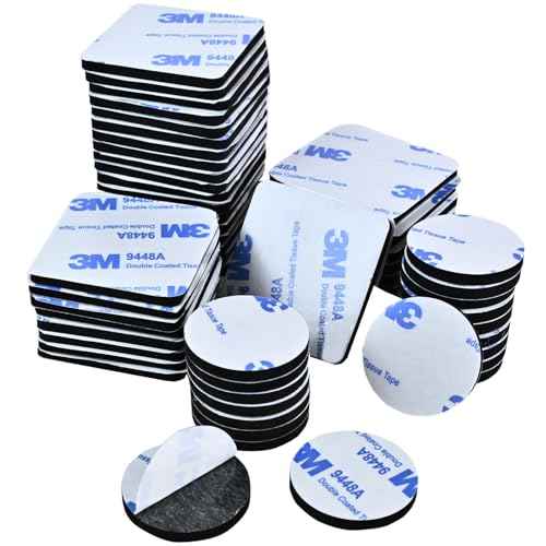 Double Sided Foam Tape, Heavy Duty Mounting Tape, 56 Pcs 3mm Thickness Self-Adhesive Tape, Super-Sticky Black Strong Pads, Waterproof for Walls, Doors, Wood, Metals, Glass, Papers