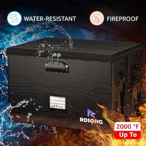 2 Pack Fireproof Document Box File Organizer - Portable Locking Filing Storage Box with Handle Waterproof for Hanging Letter/Legal Folder Important Document
