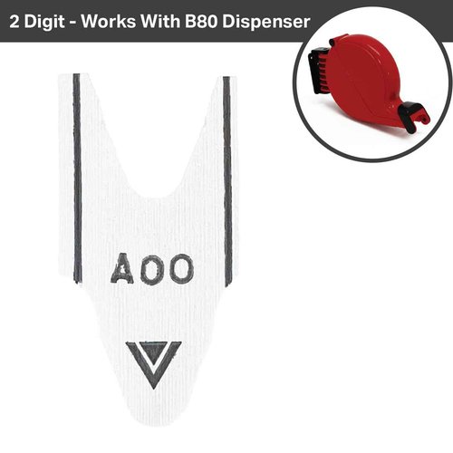 5 Rolls of 2-Digit Turn-O-Matic T80 White Take a Number Tickets for D80 Ticket Dispenser - 2000/roll