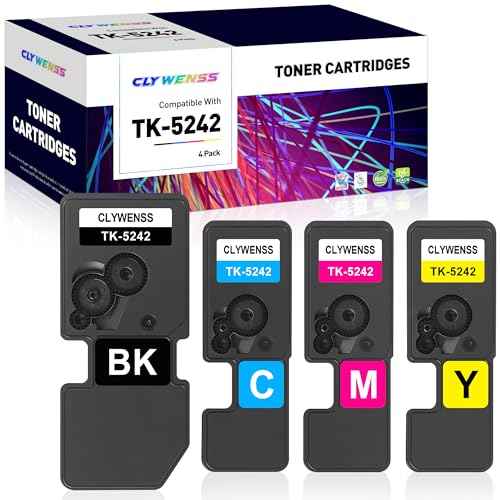 TK-5242 Toner Cartridge Set Replacement for Kyocera TK-5242 TK5242 TK-5242K TK-5242C TK-5242M TK-5242Y for Ecosys M5526cdw M5526cdn P5026cdw P5026cdn Printer (B/C/M/Y, 4-Pack)