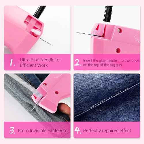 Stitch Gun for Clothes Comes with 6 Fine Needles, 3000 Pcs Micro Fasteners(1500 White & 1500 Black),Stitch Gun Speedy Clothing Fixer, Quick Clothing Fixer