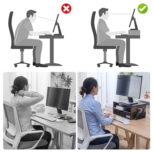 Printer Stand,Desktop Printer Stand with 2-Tier Storage Shelves for Home Office£¬Desk Organizer with Drawer and 2 Pen Holders for Fax Machine Scanner Files