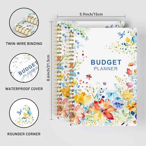 Budget Planner - Monthly Finance Organizer with Expense Tracker Notebook to Manage Your Money Effectively, Undated Finance Planner/Account Book, Start Anytimem,A5(8.6x5.9 inchs),100gsm Paper - Water