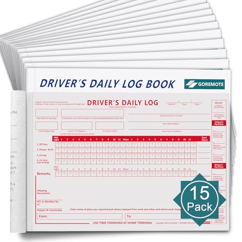 Daily Truck Driver Log Books 7 & 8 Day Recap – 15 Pack (35 forms each, 525 total)