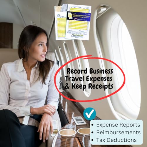 PocketCPA 3-in-1 Receipt Organizer Envelopes with Expense & Auto Mileage Log – 12 Pack, 9.5 x 6.5 in