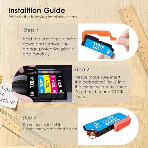 410XL Ink Cartridges Combo Pack Remanufactured Replacement for Epson 410XL 410 XL with Expression XP-640 XP-830 XP-7100 XP-530 XP-630 XP-635 (Black, Cyan, Magenta, Yellow, Photo Black) 5 Pack