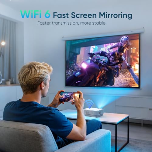 NISOO Mini Projector with WiFi, Bluetooth & 1080P Outdoor Home Theater