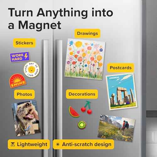 Strong Self-Stick Adhesive Magnetic Sheets 10 Pcs (8"x10"/20x25cm) ? Customizable Magnetic Paper for Photo, Magnet Stickers, Labels, Crafts; for Fridge, Lockers, Whiteboards, Office, Projects