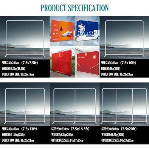 Customize Trade Show Backdrop with Tension Fabric Display Backdrop,Perfect for Trade Show Booth,Exhibition,Conference,Weddings,Parties,Stores 7.5x16.5FT(Frame&Banner Single-Sided Printing)