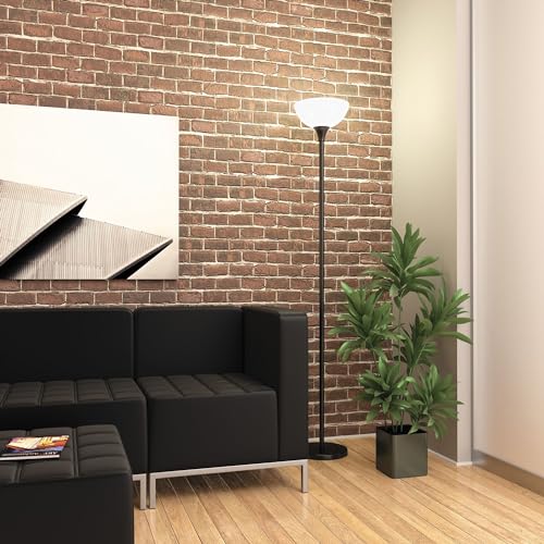 Alera ALELMPF72B 11.25 in. W x 11.25 in. D x 71 in. H Translucent Plastic Shade Floor Lamp - Matte Black